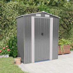 vidaXL haveskur 192x108x223 cm galvaniseret stål lysegrå