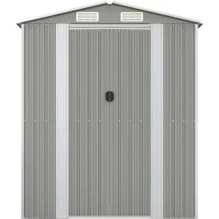 vidaXL haveskur 192x108x223 cm galvaniseret stål lysegrå