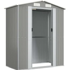 vidaXL haveskur 192x108x223 cm galvaniseret stål lysegrå
