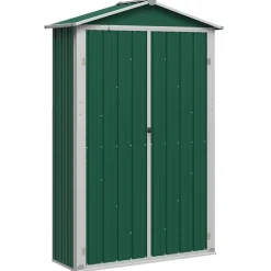 vidaXL haveskur 116x45x175 cm galvaniseret stål grøn