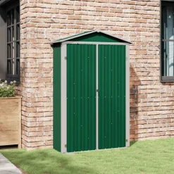 vidaXL haveskur 116x45x175 cm galvaniseret stål grøn