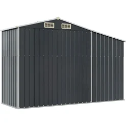 vidaXL haveskur 277x93x179 cm galvaniseret stål antracitgrå
