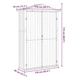 vidaXL haveskur 116x45x175 cm galvaniseret stål antracitgrå