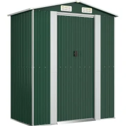 vidaXL haveskur 192x108x223 cm galvaniseret stål grøn