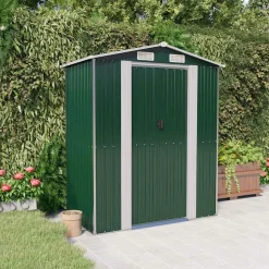 vidaXL haveskur 192x108x223 cm galvaniseret stål grøn