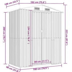 vidaXL haveskur 192x108x223 cm galvaniseret stål grøn