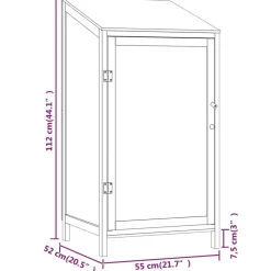 vidaXL haveskur 55x52x112 cm massivt grantræ antracitgrå
