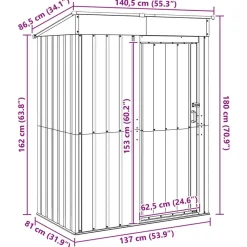 vidaXL Haveskure Antracit 137 x 81 x 180 cm Metal