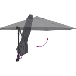 vidaXL Havesol Antracit 248 x 248 x 148 cm Polyester og Stål