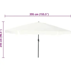 vidaXL Havesol Sandfarvet 394 x 394 x 248 cm Polyester og Stål