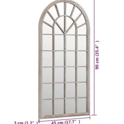 vidaXL havespejl 90x45 cm jern sandfarvet