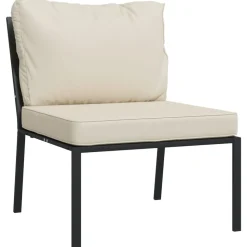vidaXL havestole 2 stk. med sandfarvede hynder 60x74x79 cm stål