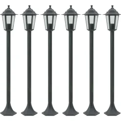 vidaXL havestolpelamper 6 stk. E27 110 cm aluminium mørkegrøn