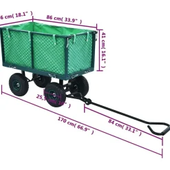 vidaXL havevogn 350 kg grøn