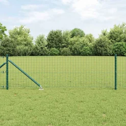 vidaXL Hegn med post Grøn 0,4 x 10 m Stål og PVC