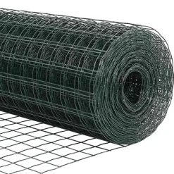 vidaXL Hegn med post Grøn 0,4 x 10 m Stål og PVC