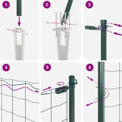 vidaXL Hegn med post Grøn 0,4 x 10 m Stål og PVC