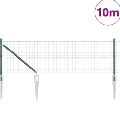 vidaXL Hegn med post Grøn 0,4 x 10 m Stål og PVC