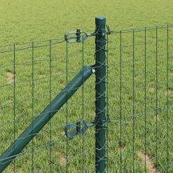 vidaXL Hegn med post Grøn 0,4 x 10 m Stål og PVC