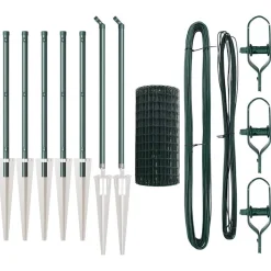 vidaXL Hegn med post Grøn 0,4 x 10 m Stål og PVC
