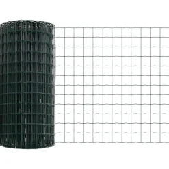 vidaXL Hegn med post Grøn 0,4 x 10 m Stål og PVC
