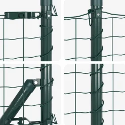 vidaXL Hegn med post Grøn 0,4 x 10 m Stål og PVC