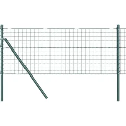 vidaXL Hegn med post Grøn 0,4 x 10 m Stål og PVC