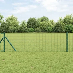 vidaXL Hegn med post Grøn 0,4 x 10 m Stål og PVC
