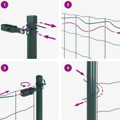 vidaXL Hegn med post Grøn 0,4 x 10 m Stål og PVC