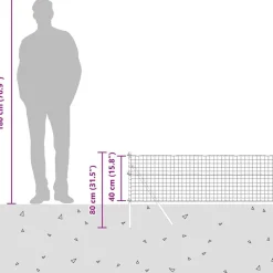 vidaXL Hegn med post Grøn 0,4 x 10 m Stål og PVC