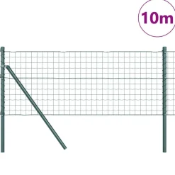 vidaXL Hegn med post Grøn 0,4 x 10 m Stål og PVC