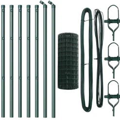 vidaXL Hegn med post Grøn 0,4 x 10 m Stål og PVC