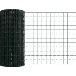 vidaXL Hegn med post Grøn 0,4 x 10 m Stål og PVC