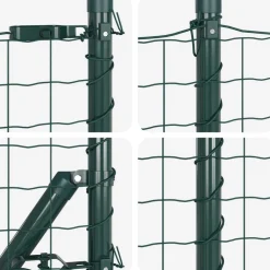 vidaXL Hegn med post Grøn 0,4 x 10 m Stål og PVC