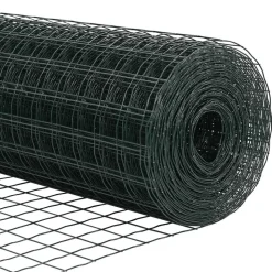 vidaXL Hegn med post Grøn 0,4 x 10 m Stål og PVC
