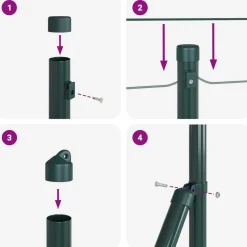 vidaXL Hegn med post Grøn 0,4 x 10 m Stål og PVC