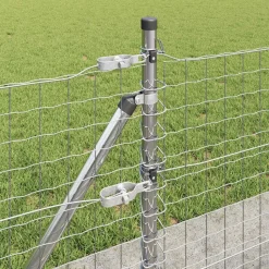 vidaXL Hegn med post Sølv 0,4 x 10 m Stål