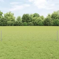 vidaXL Hegn med post Sølv 0,4 x 10 m Stål