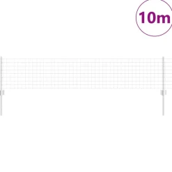 vidaXL Hegn med post Sølv 0,4 x 10 m Stål