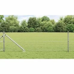 vidaXL Hegn med post Sølv 0,4 x 10 m Stål