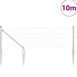 vidaXL Hegn med post Sølv 0,4 x 10 m Stål