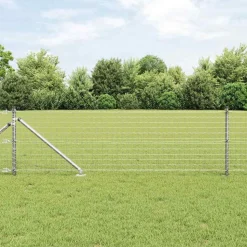 vidaXL Hegn med post Sølv 0,4 x 10 m Stål