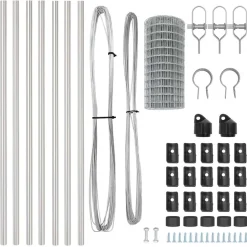 vidaXL Hegn med post Sølv 0,4 x 10 m Stål og PVC