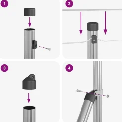 vidaXL Hegn med post Sølv 0,4 x 10 m Stål og PVC