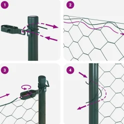 vidaXL Hegnspæl Grøn 25 x 1 m (25 mm mesh) Stål