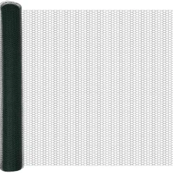 vidaXL Hegnspæl Grøn 25 x 1 m (25 mm mesh) Stål