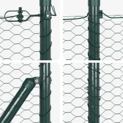 vidaXL Hegnspæl Grøn 25 x 1 m (25 mm mesh) Stål
