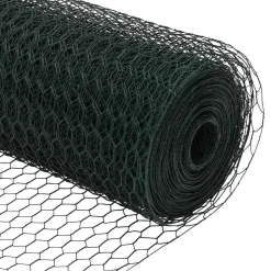 vidaXL Hegnspæl Grøn 25 x 1 m (25 mm mesh) Stål
