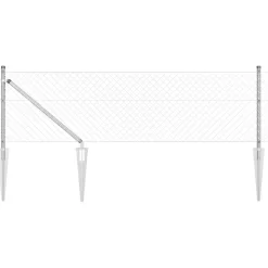 vidaXL Hegnspæl Sølv 10 x 0,4 m (40 x 40 mm net) Stål