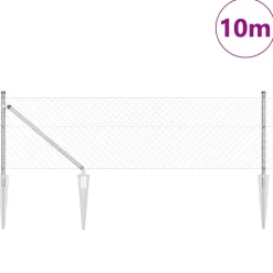 vidaXL Hegnspæl Sølv 10 x 0,4 m (40 x 40 mm net) Stål